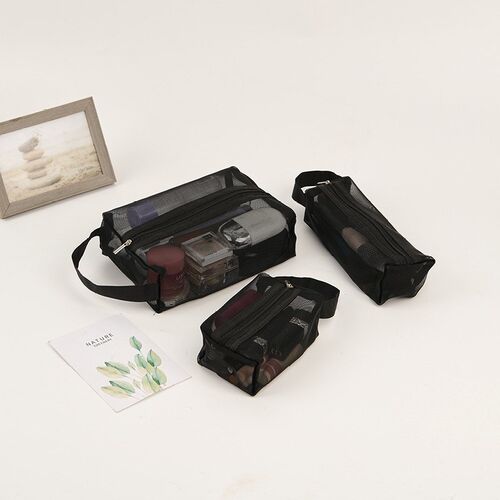 Cosmetic Bag For Women Zipper Mesh Separable Cosmetics Pouch