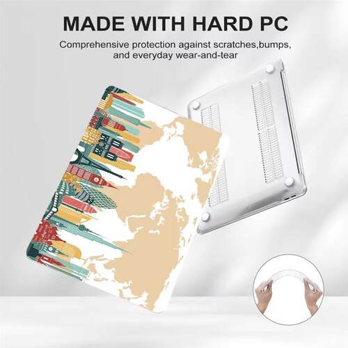 World Map Laptop Case适用于MacBook New Chip M1 Air 13 Pro 13