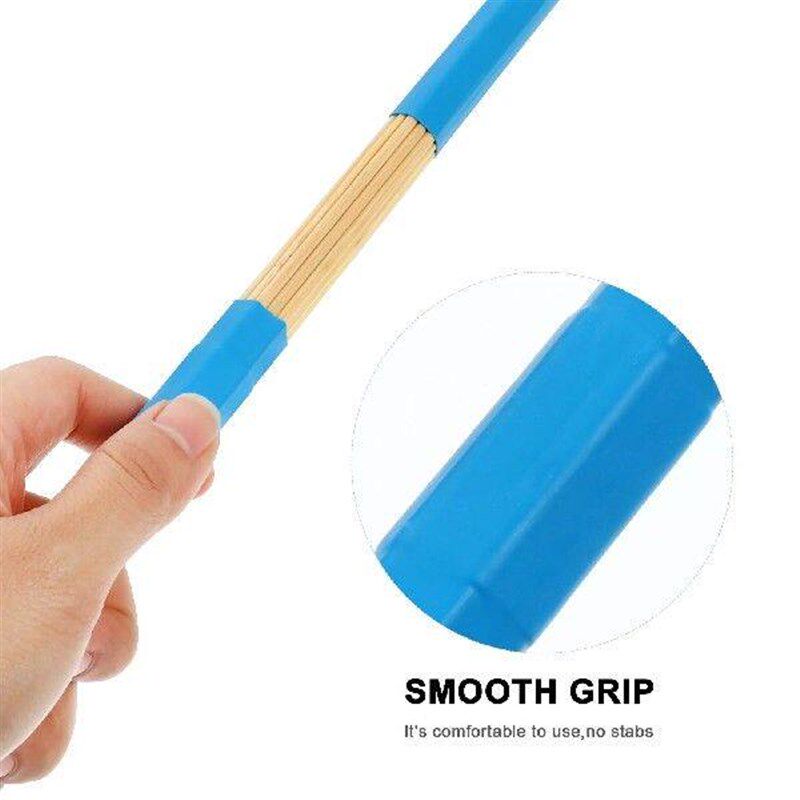 Wooden Drum Brush Bamboo Drumsticks 3Pairs Blue Random - 实物图