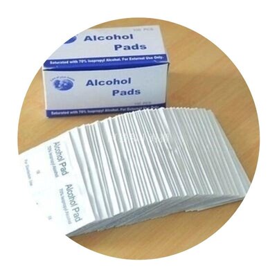 100 set Antiphlogosis Isopropyl Alcohol Swab Pads Wet Wipes