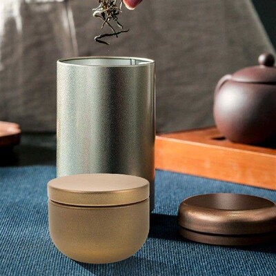 6pcs Tinplate Tea Durable Sealed Containers Coffee Ground