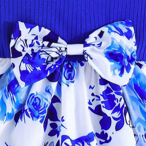 Summer New Baby Girl Dress Small Flying Sleeve Pleated Bow R