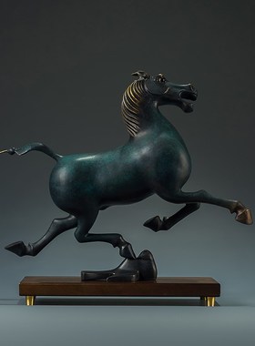 铜之美 马踏飞燕摆件铜马 马到成功铜工艺品客厅玄关酒柜装饰品