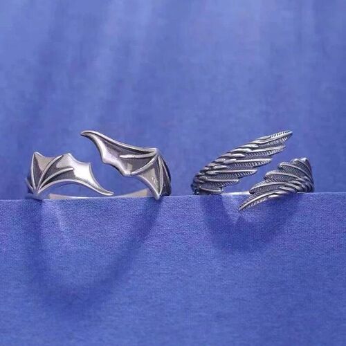Angel Demon Wing Couples Rings For Women Men Matching Best F