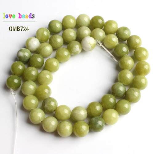 Natural Chinese Green Jades Stone Bead Round Beads for Jewel