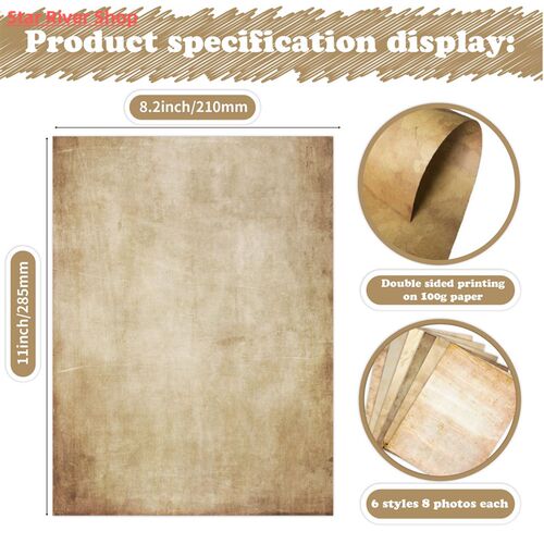 48pcs Retro Letter Paper Stationery Diy Handbook Scrapbook