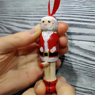 Funny Wooden Santa Stocking Fillers Christmas Tree Hanging P