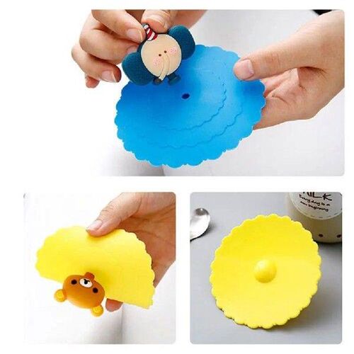 1PC New Cartoon Cute Silicone Cup Cover Heat-Resistant