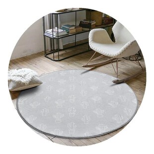 Nordic Modern Plush Floor Rug Round Area  For Living