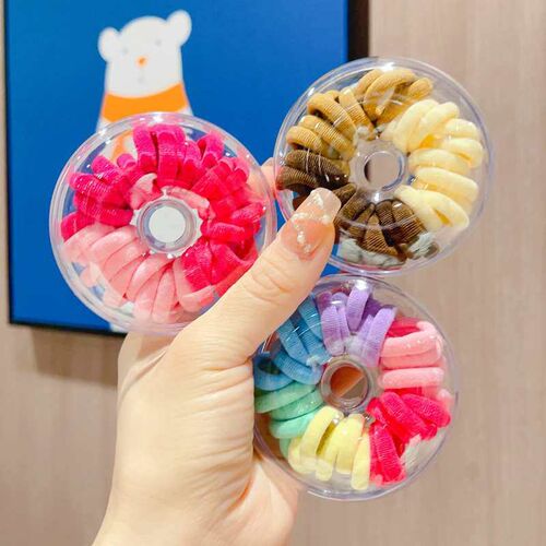 Childrens colorful rubber band horsetail high elastic seaml