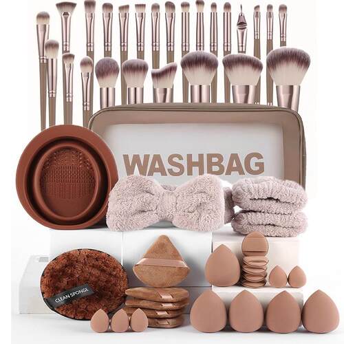 48-piece beauty tools set Makeup brush powder puff 全套组合