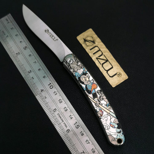 M390粉末钢折刀悟空雕刻高硬度锋利户外随身无锁口袋折叠小水果刀