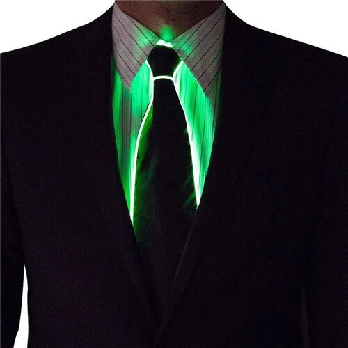 Men Glowing Tie EL Wire Neon LED Luminous Party Haloween Chr