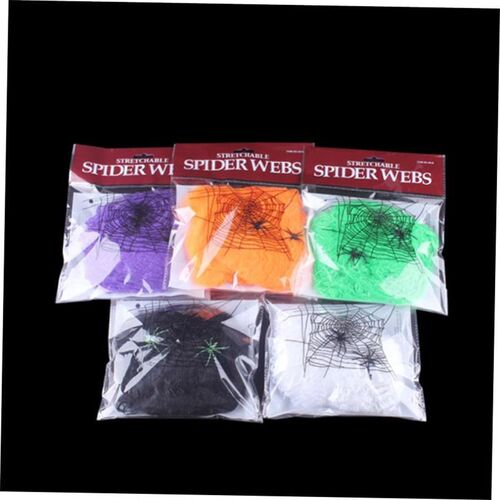 Halloween Scary Party Scene Props White Stretchy Cobweb1