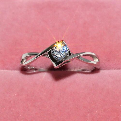 Silver color Finger Ring Promise Engagement Rings for Women