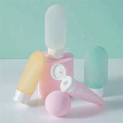 4Pcs/Set Refillable Bottle 60ml  Soft Silicone Lotion Contai