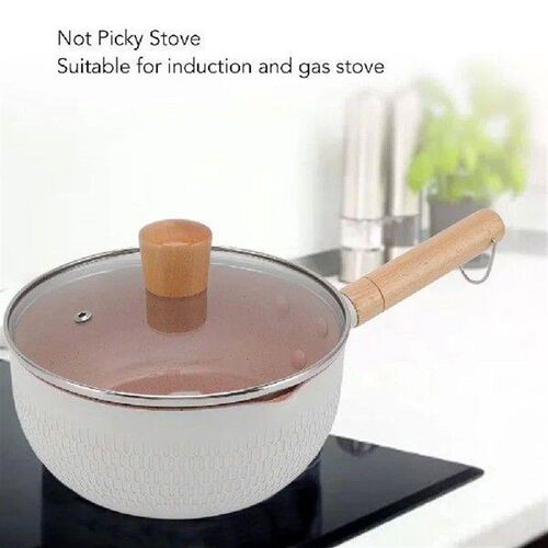 Non-Stick Saucepan with Lid Cooking Pot with Pour Spout &