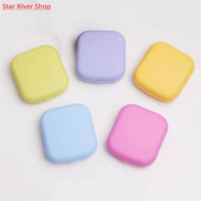 1pc New Mini Square Contact Lens Case with Mirror Women Colo