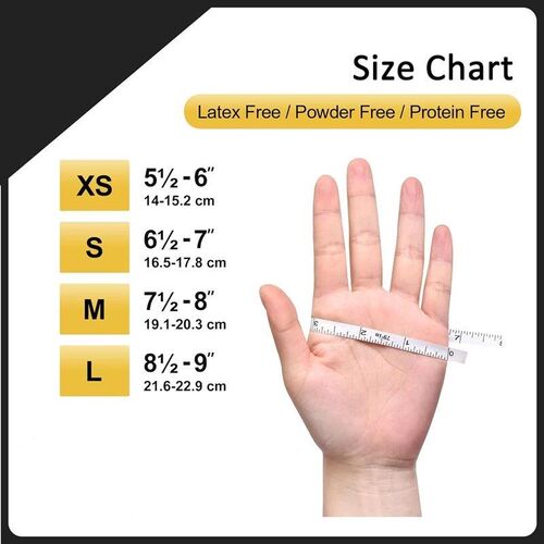 Nitrile Disposable Gloves Black 20/50/100PCS Latex Powder Fr