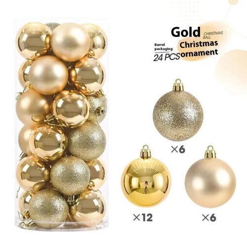 24pcs Xmas Tree Pendent 3CM Christmas Ball Ornaments Hanging