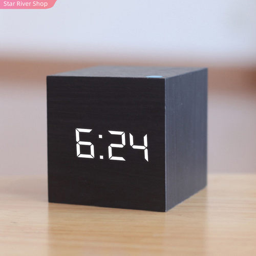 New Qualified Digital Wooden LED Alarm Clock Wood Retro Glow