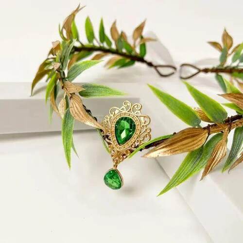 Simulate e Leaves Fairy Rhinestone Headband Handmade Elf Pri