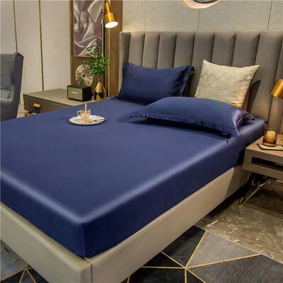 ice silk fitted sheet single satin cool feeling silky mattr