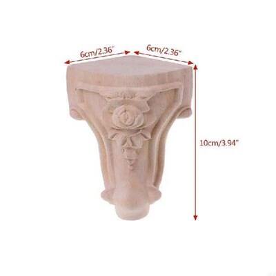 A0KE 4 Pcs Wooden Carved Cabinet Feet Support Sofa Legs