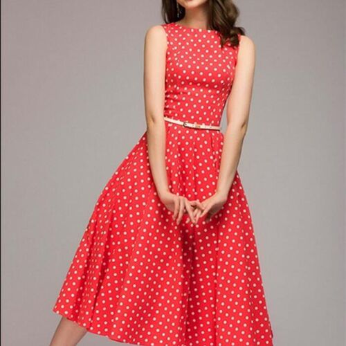Vintage dress casual Summer sleeveless O-neck vestidos