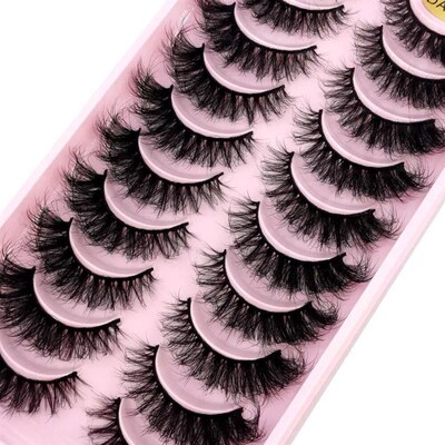 False Eyelashes Cat-Eye Fluffy Faux Mink Lashes 8D Wispy Las