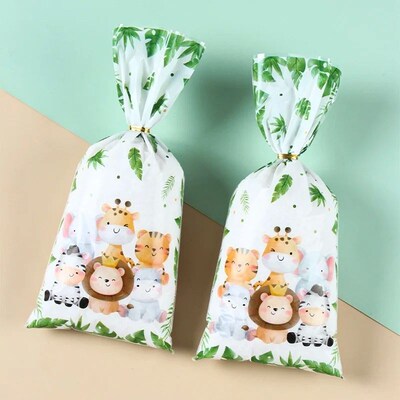 Jungle Animals Candy Gift Bags Biscuit Packing Bag Wild One
