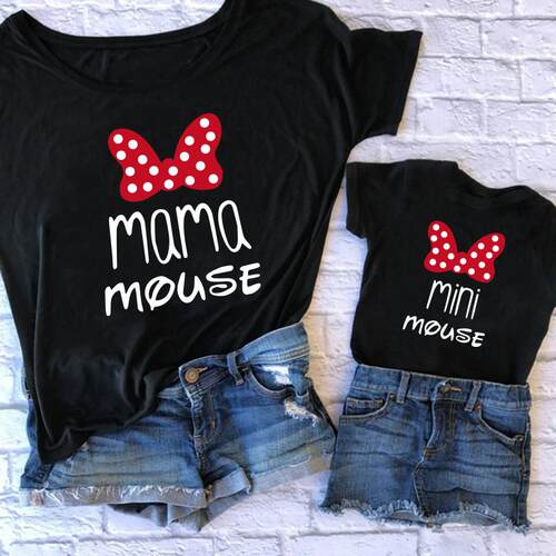 Mother kids Tshirt MAMA & MINI mommy and daughter matching c