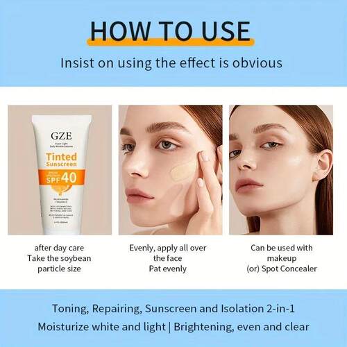 GZE Vitamin C Tinted Sunscreen with SPF 40  Hydrating Miner