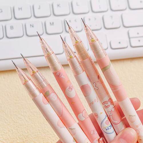 1 Pcs Lytwtws 0.5mm Honey peach Cute Press Automatic Mechan