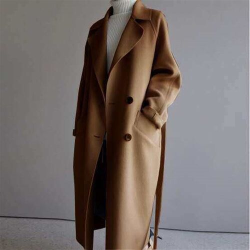Wood at For Women 2025 Korean Style Long Fashion Loose Over-