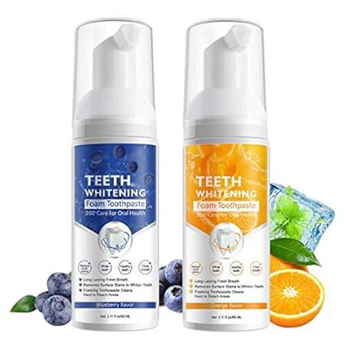 Teeth Whitening Toothpaste with Fluoride, Mousse Foam Too