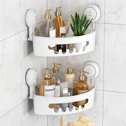 TAILI Suction Corner Shower Caddy Bathroom Shower Shelf Stor