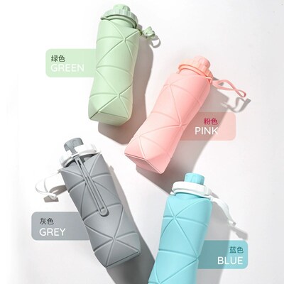 Silicone Water Bottle Cup Foldable Leak Proof Portable Sport