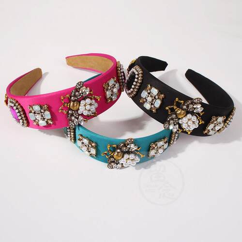 。F2389 Baroque temperament wide edge hair hoop female littl