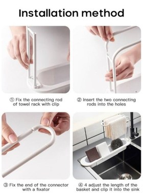 Sink Stand Kitchen Sink Organizer Dish Drainer Telescopic Ra