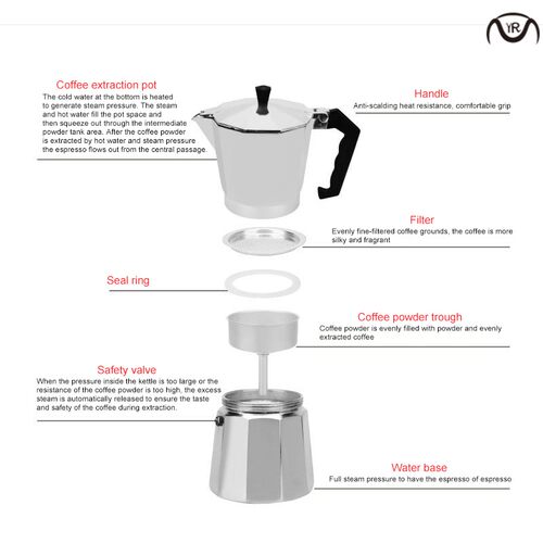 Coffee Maker Aluminum Mocha Espresso Percolator Pot Coffee