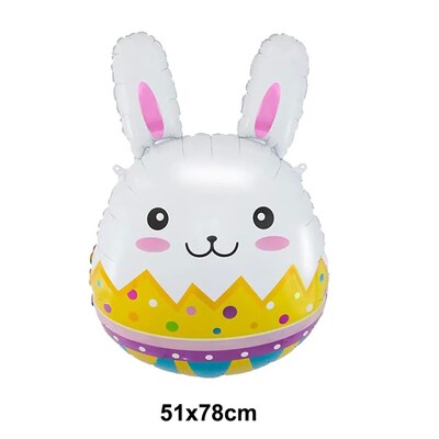 Cute Cartoon White Bunny Aluminum Foil Balloons Rabbit Happy