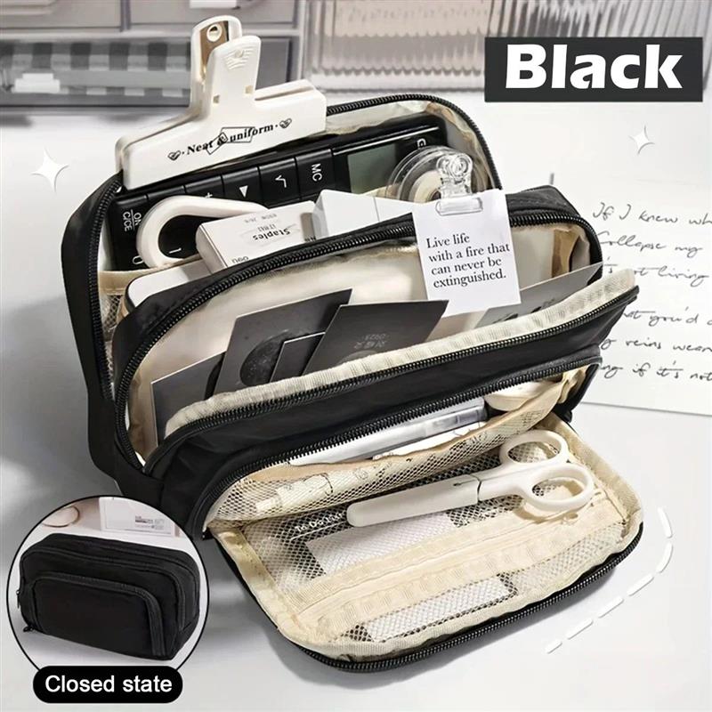 A Large-capacity Multi-layers Pencil Case Simple Multi-purpo图片