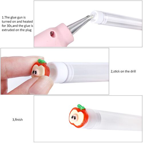 20Pcs DIY Mascara Wand Tube Resin Love Shape Decoration Disp