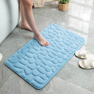 Cobblestone Embossed Bathroom Bath Mat Non-slip Carpets In W