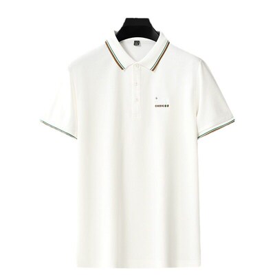 High-end Boutique Stetch POLO Shirt Mens Summer Casual Embr