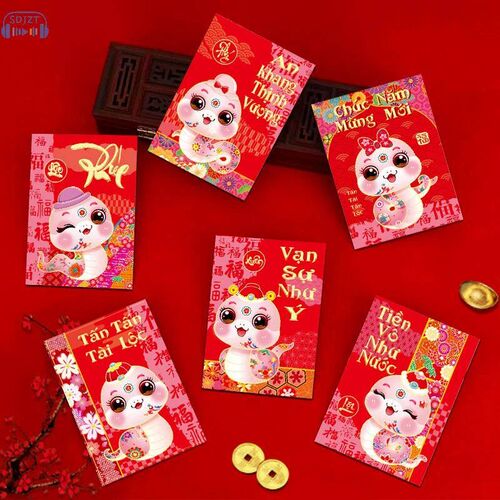 6Ps Chinese Snake Year Red Envelope Creative Fashion Spring