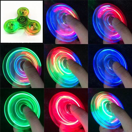 Crystal Luminous LED light Fidget Spinner Hand Top Spinners
