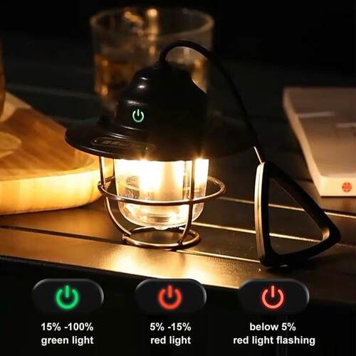 Portable Camping Lanterns Retro Hanging Tent Lamp Waterproof