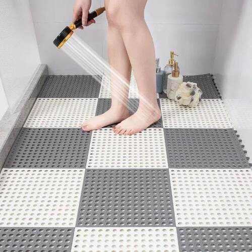 Rubber Floor Tiles Soft PVC Non-Slip Tile Splicing Shower Ma